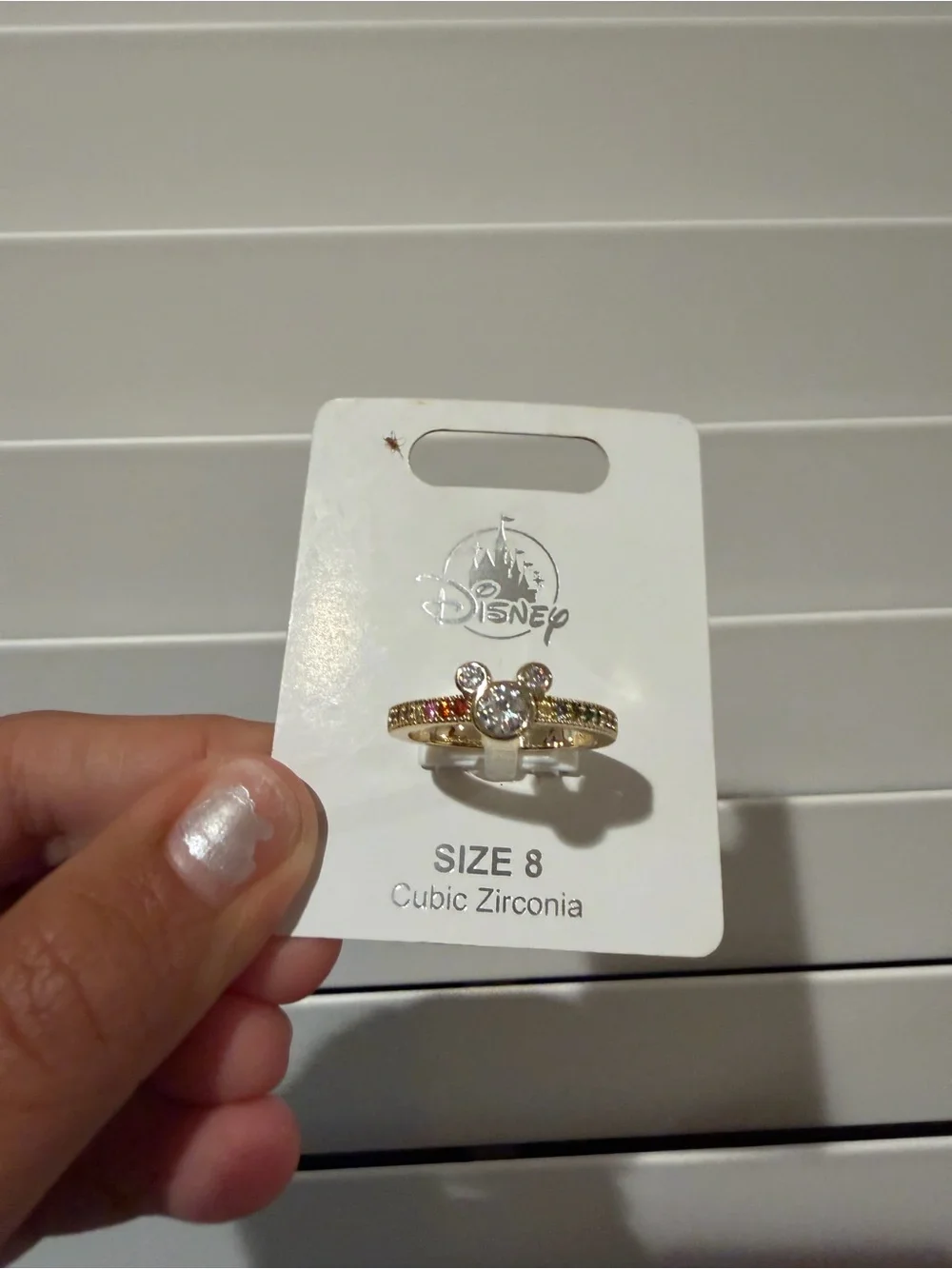 Disney Gold-tone Mickey Ring with multi colored Stones